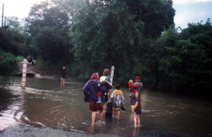 June 2000 walking towards stonehenge